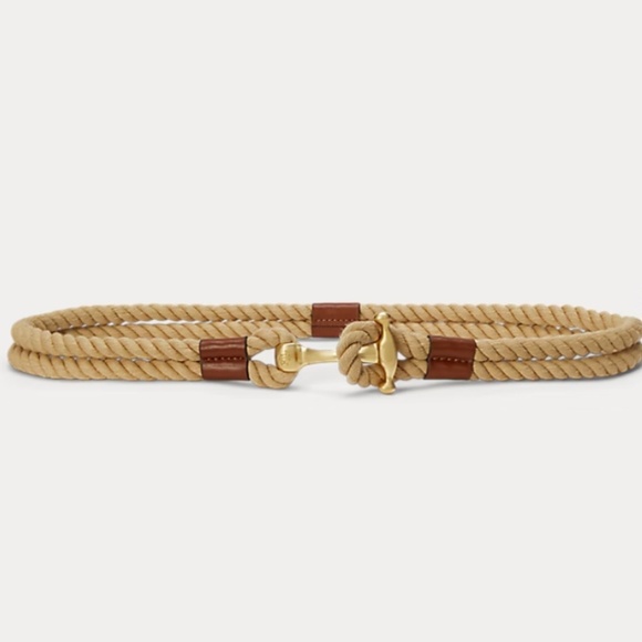 NWT Polo Ralph Lauren Rope Anchor-Toggle Skinny Belt Size XL